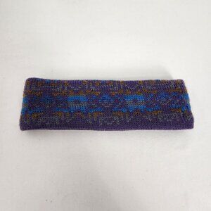 Purple Fair Isle Patterned Vtg 90s Headband With Handstitched Fleece Lining